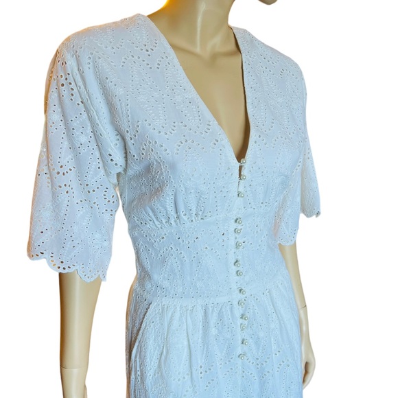 NOTES du Nord Omia Cotton Eyelet Romper Size 34 back zip closure All over eyelet - Picture 9 of 14
